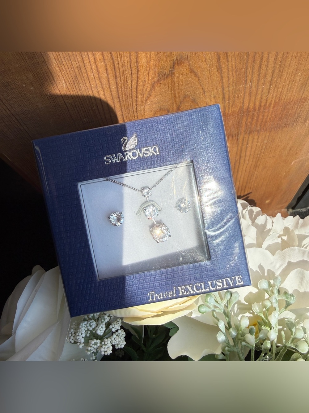 Swarovski White Crystal Necklace & Earring Set 1080189